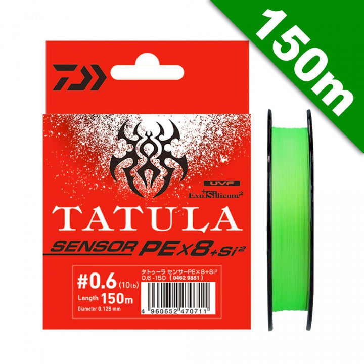 DAIWA UVF TATULA SENSOR X8 + Si2 #0.6 (10 lb) - 150m PE LIME GREEN
