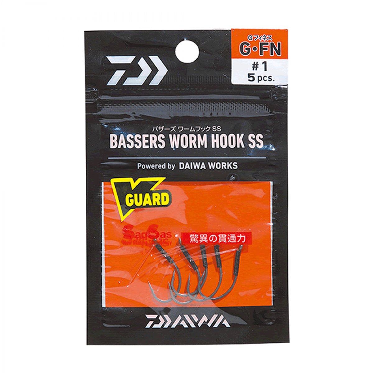 DAIWA BASSERS WORM HOOK SS G-WKY #2/0 (4 pcs/pack)