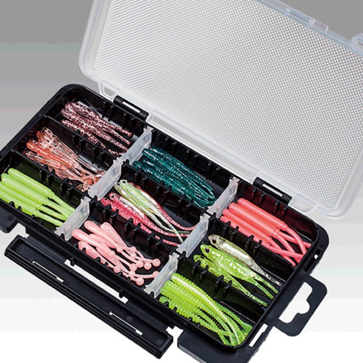MEIHO LIGHT GAME CASE J 175×105×18mm J CLEAR/BLACK