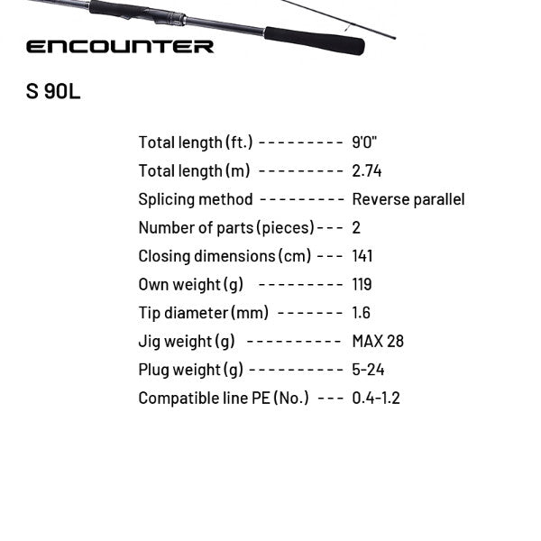 SHIMANO 24 ENCOUNTER S 90L (2 pieces, Spinning)