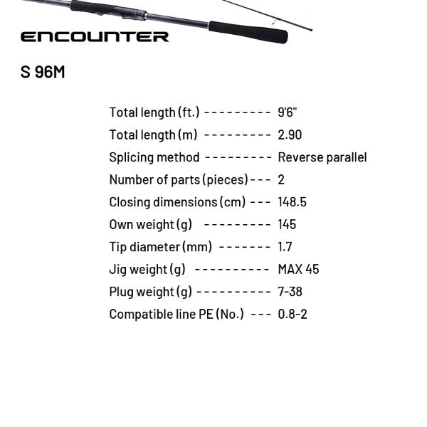 SHIMANO 24 ENCOUNTER S 96M (2 pieces, Spinning)