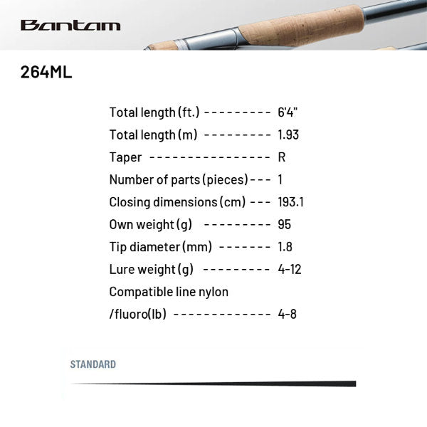 SHIMANO 22 BANTAM 264ML (1 piece, Spinning)