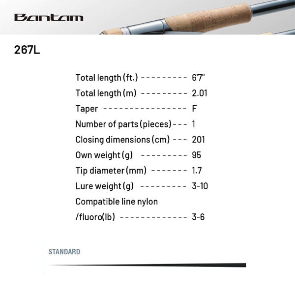 SHIMANO 22 BANTAM 267L (1 piece, Spinning)