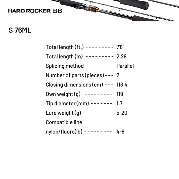SHIMANO 24 HARD ROCKER BB S 76ML (2 pieces, Spinning)