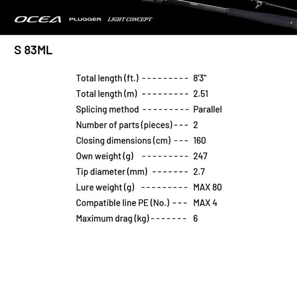 SHIMANO 24 OCEA PLUGGER LIGHT CONCEPT S 83ML (2 pieces, Spinning)