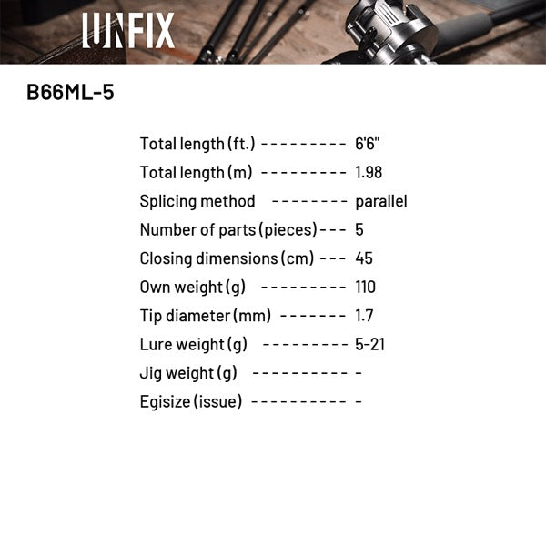 SHIMANO 24 UNFIX B66ML-5 (5 pieces, Casting)