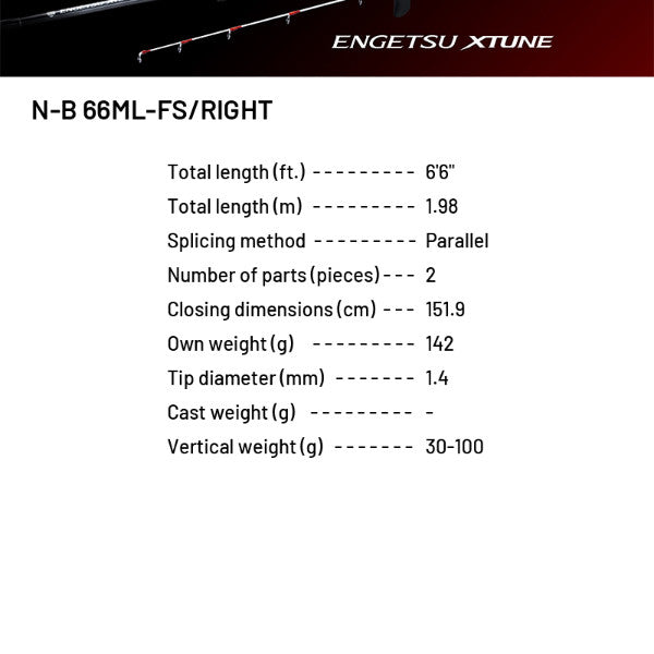 SHIMANO 24 ENGETSU XTUNE N-B 66ML-FS/RIGHT (2 pieces, Casting)