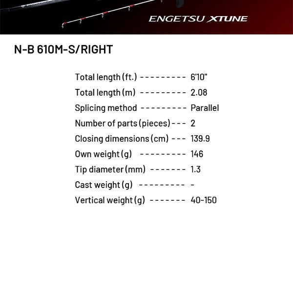SHIMANO 24 ENGETSU XTUNE N-B 610M-S/RIGHT (2 pieces, Casting)