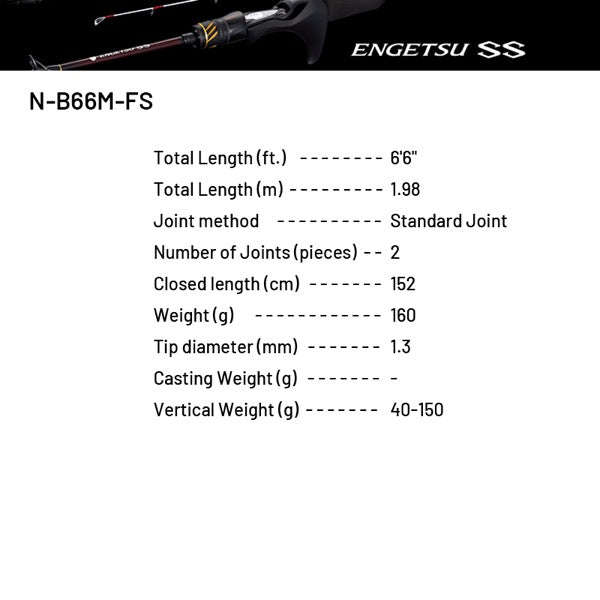 SHIMANO 25 ENGETSU SS N-B66M-FS (2 pieces, Casting)