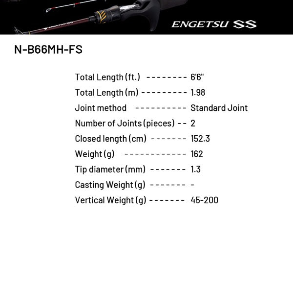 SHIMANO 25 ENGETSU SS N-B66MH-FS (2 pieces, Casting)