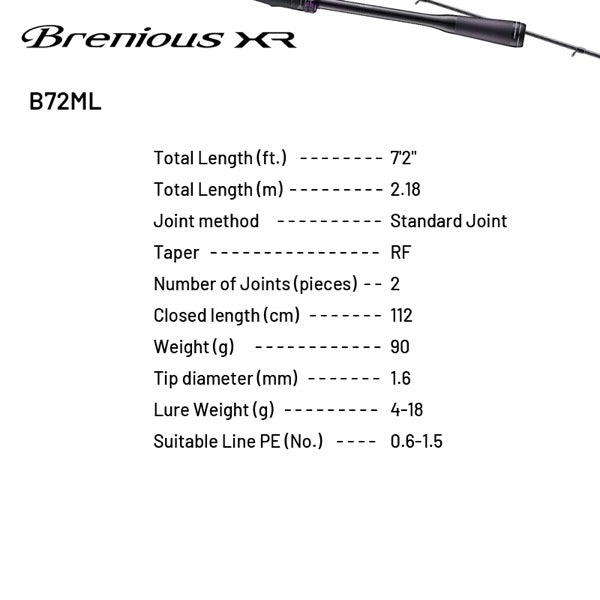 SHIMANO 25 Brenious XR B72ML Casting