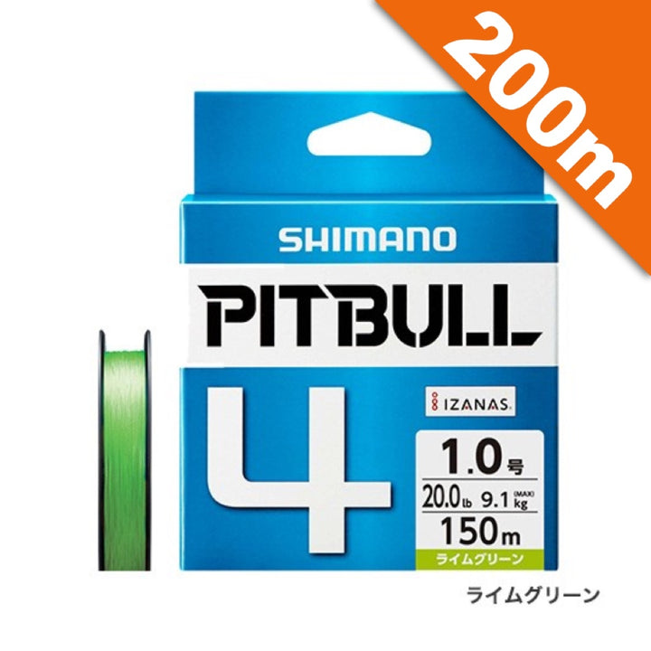 SHIMANO PITBULL 4 #1.0 (20.0 lb) - 200m PLM64R LIME GREEN