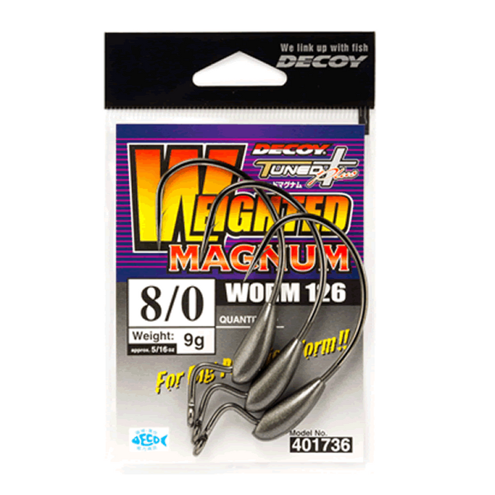 DECOY WEIGHTED MAGNUM #6/0 Worm126 (3 pcs/pack) NS BLACK