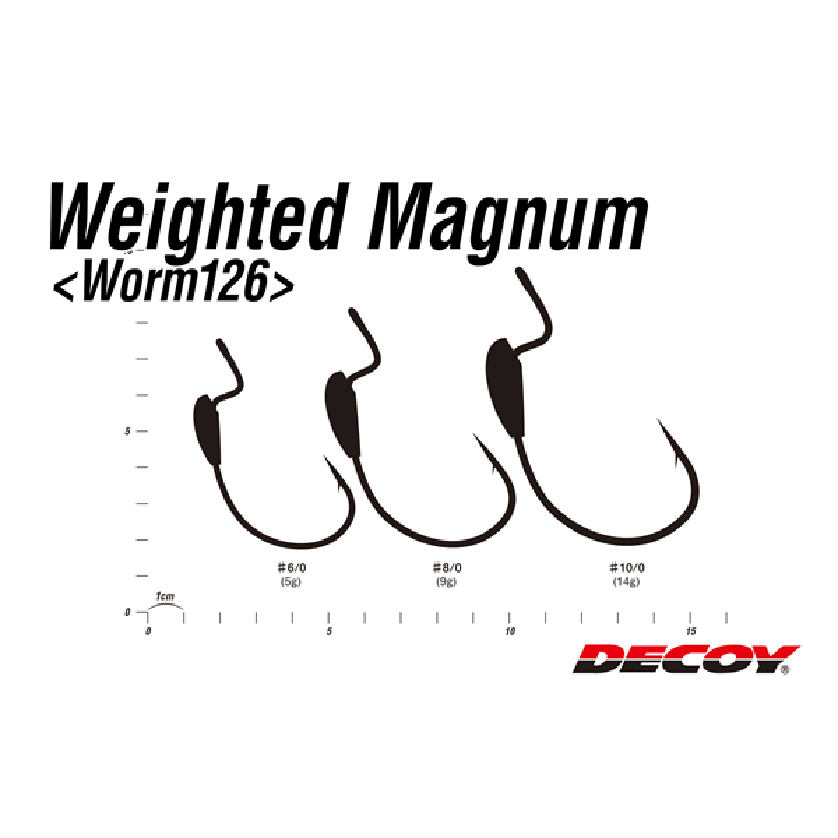 DECOY WEIGHTED MAGNUM #6/0 Worm126 (3 pcs/pack) NS BLACK