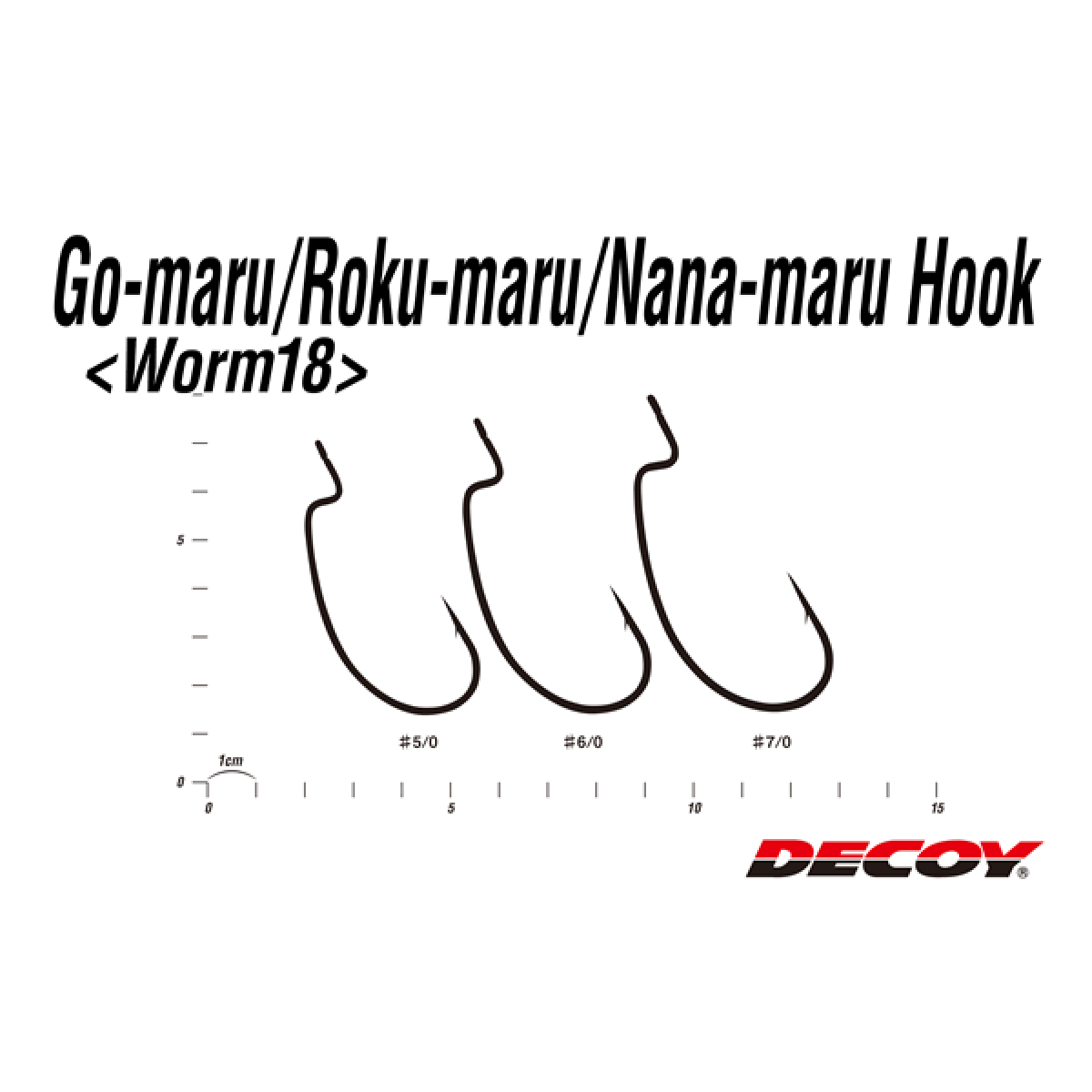 DECOY GO MARU HOOK #5/0 Worm18 (4 pcs/pack) NS BLACK