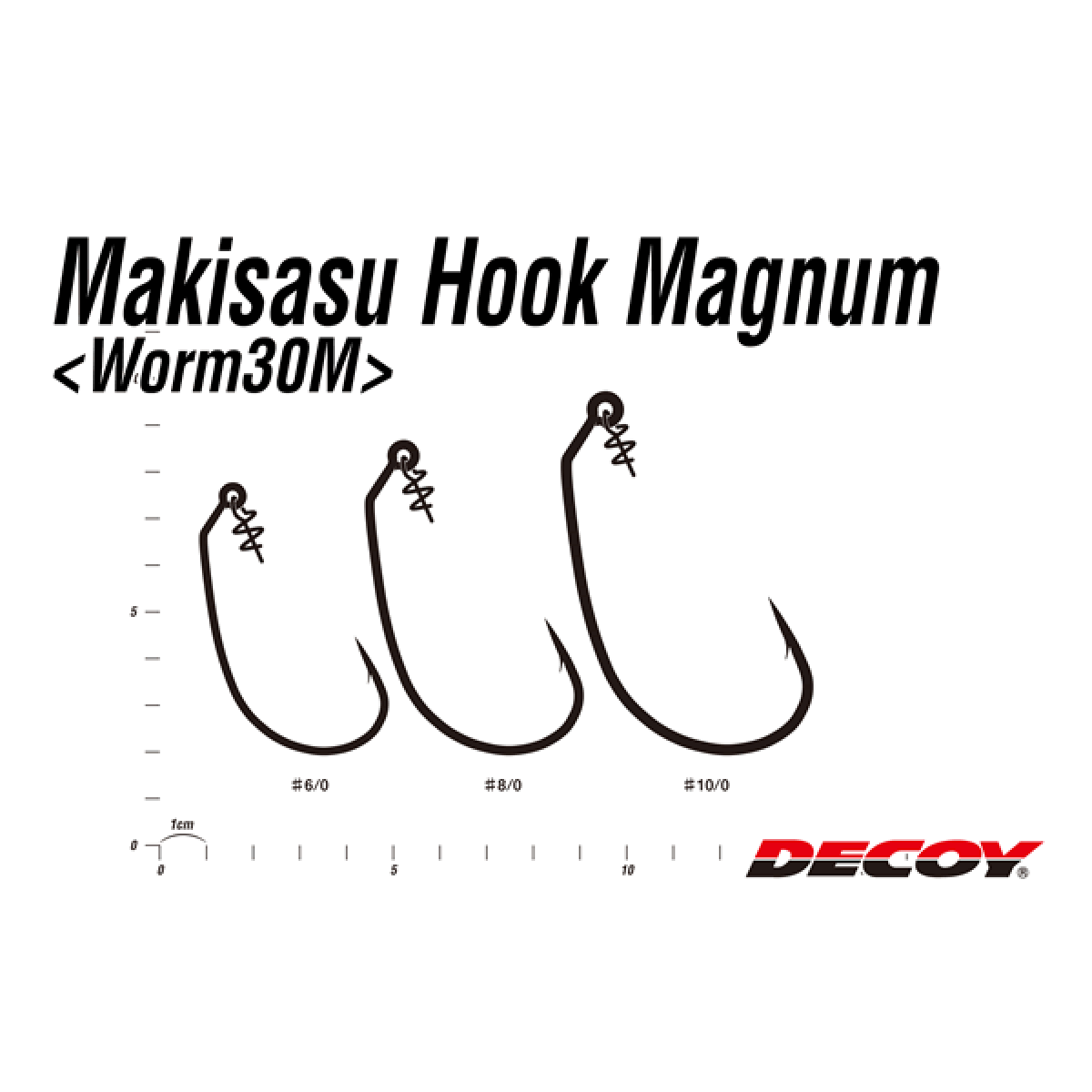 DECOY MAKISASU HOOK MAGNUM #8/0 Worm30M (3 pcs/pack) NS BLACK