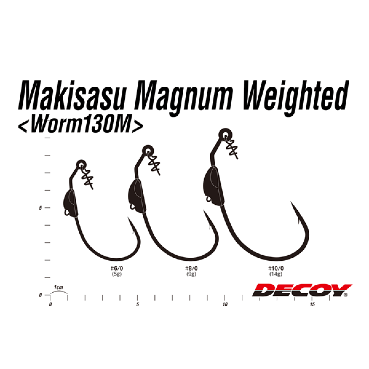 DECOY MAKISASU MAGNUM WEIGHTED #6/0 Worm130M (3 pcs/pack) NS BLACK