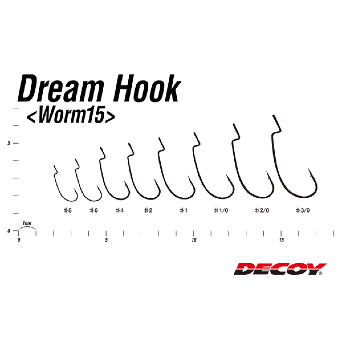 DECOY DREAM HOOK #1/0 Worm15 (9 pcs/pack) NS BLACK
