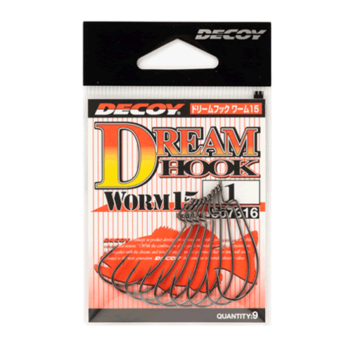 DECOY DREAM HOOK #2/0 Worm15 (8 pcs/pack) NS BLACK