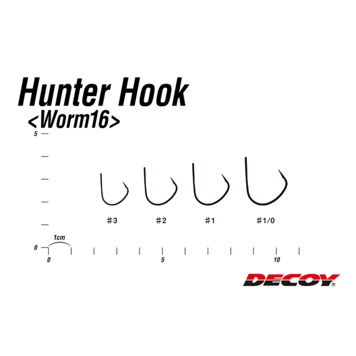 DECOY HUNTER HOOK #3 Worm16 (9 pcs/pack) MAT BLACK