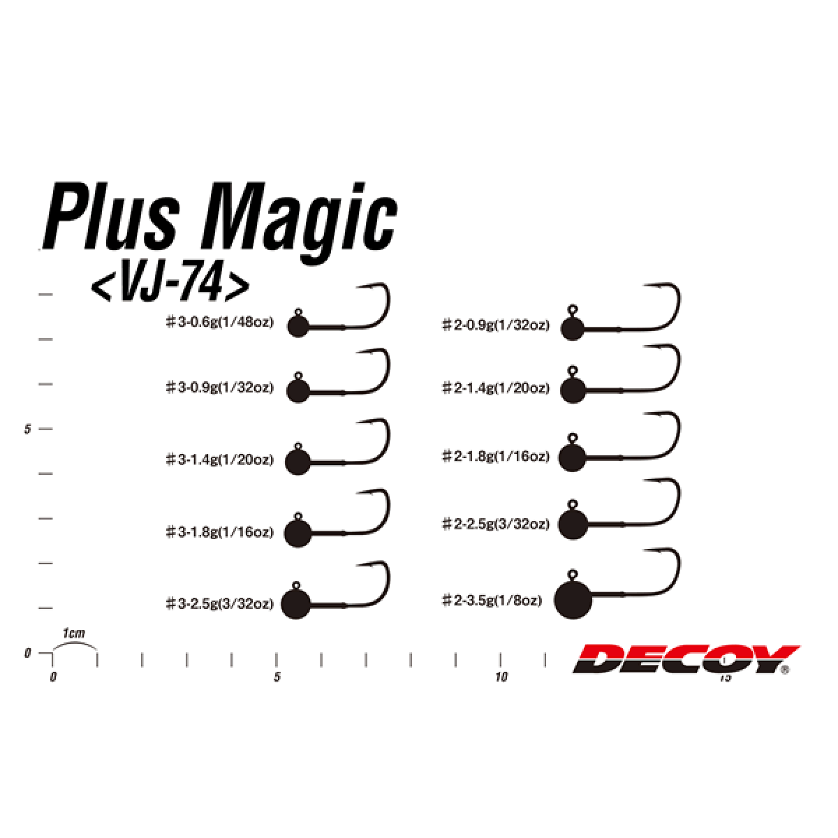 DECOY PLUS MAGIC #3 - 0.6g VJ-74 (5 pcs/pack) MAT BLACK