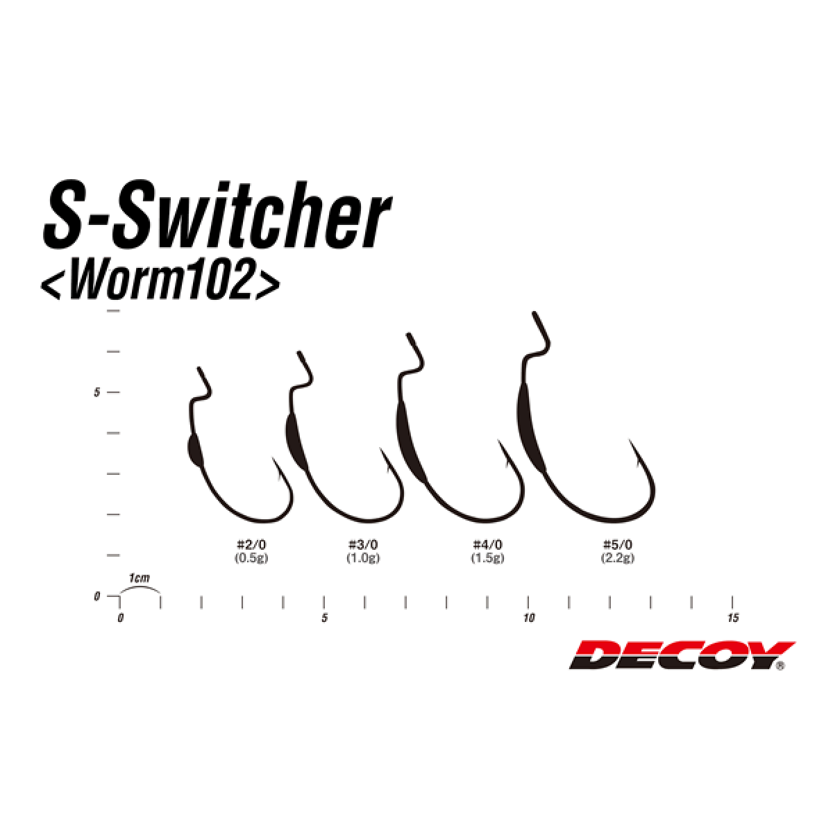 DECOY S SWITCHER #5/0 Worm102 (4 pcs/pack) NS BLACK