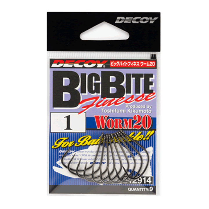 DECOY BIG BITE FINESSE #3/0 Worm20 (7 pcs/pack) NS BLACK