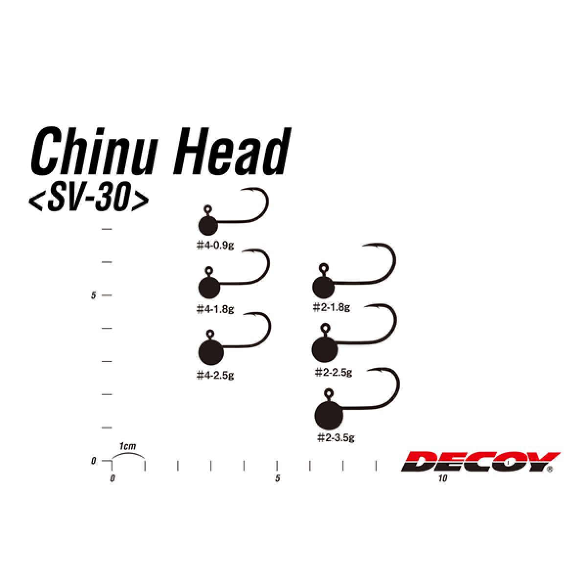 DECOY CHINU HEAD #4 - 0.9g SV-30 (5 pcs/pack) NS BLACK
