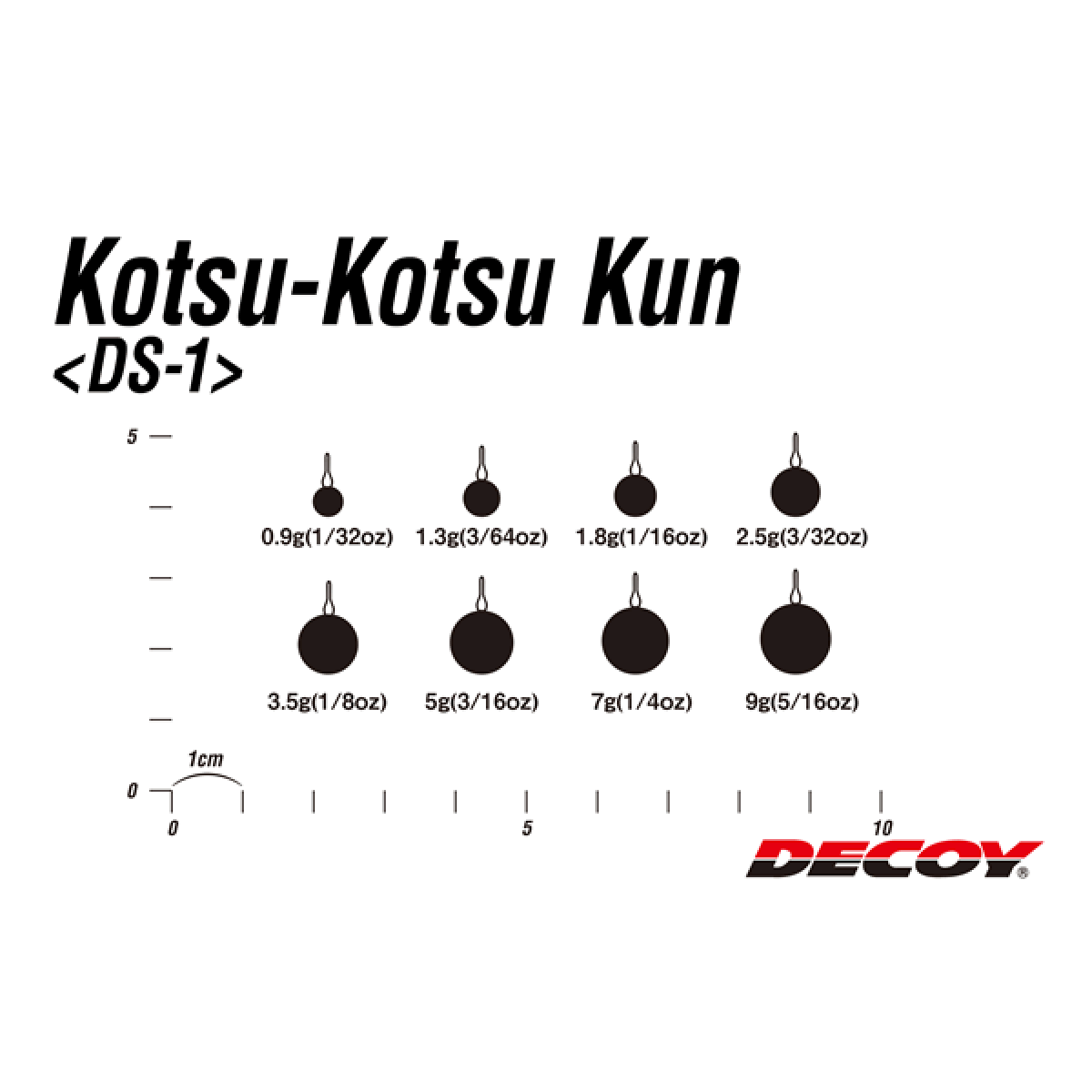 DECOY DOWN SINKER KOTSUKOTSU−KUN 2.5g DS-1 (9 pcs/pack) SILVER