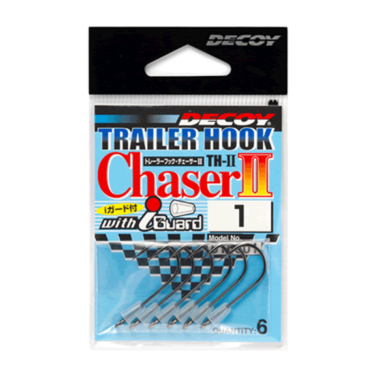 DECOY TRAILER HOOK CHASER II #1/0 TH-2 (6 pcs/pack) NS BLACK