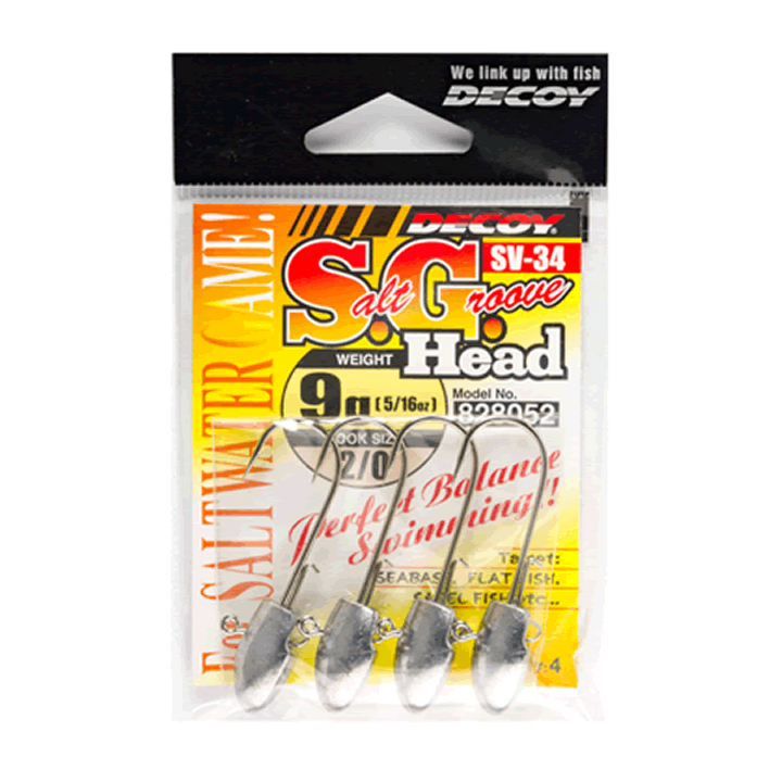 DECOY S.G.HEAD #2/0 - 5g SV-34 (4 pcs/pack) W NICKEL