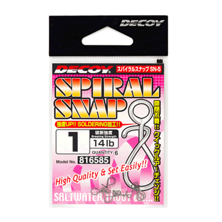 DECOY SPIRAL SNAP #1 SN-5 (6 pcs/pack) MAT BLACK