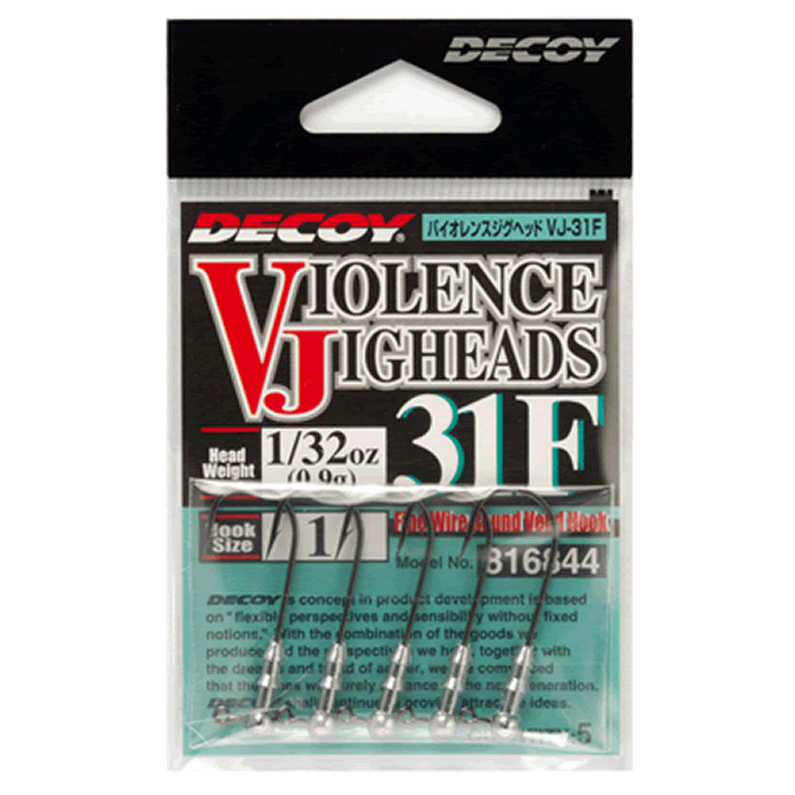 DECOY VIOLENCE JIG HEAD #2 - 1.8g VJ-31F (5 pcs/pack) NS BLACK