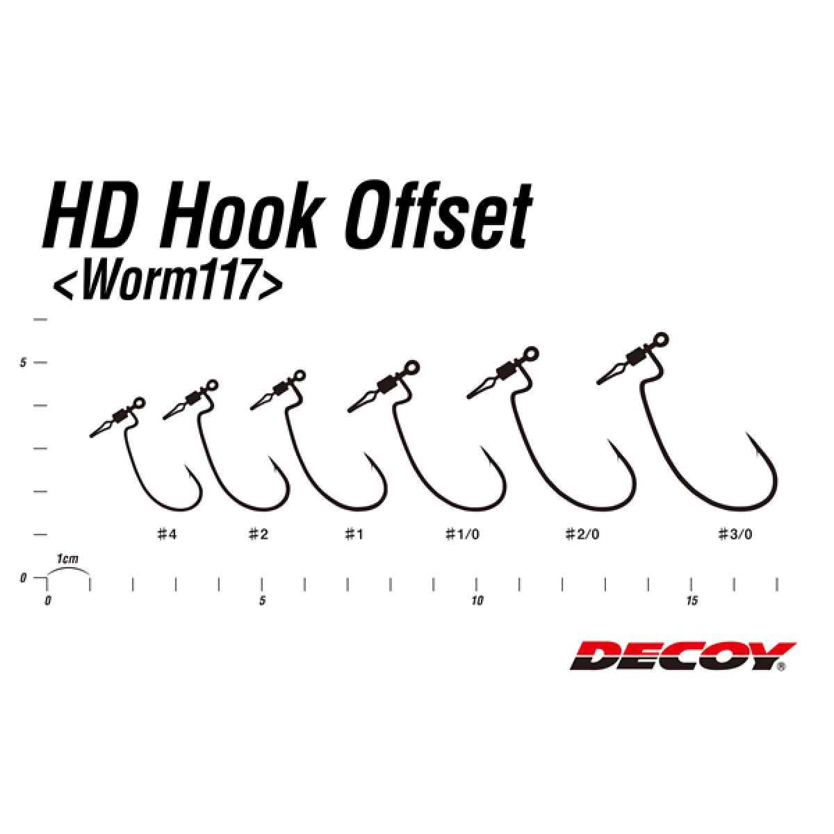 DECOY HD HOOK OFFSET #2/0 Worm117 (4 pcs/pack) NS BLACK