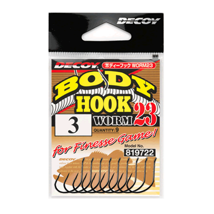 DECOY BODY HOOK #4 Worm23 (9 pcs/pack) NS BLACK