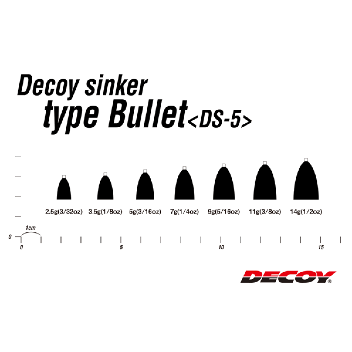 DECOY DECOY SINKER TYPE BULLET 3.5g DS-5 (5 pcs/pack) GUN BLACK