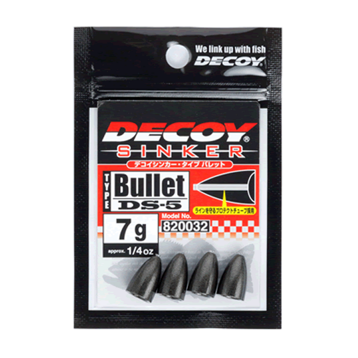 DECOY DECOY SINKER TYPE BULLET 7g DS-5 (4 pcs/pack) GUN BLACK