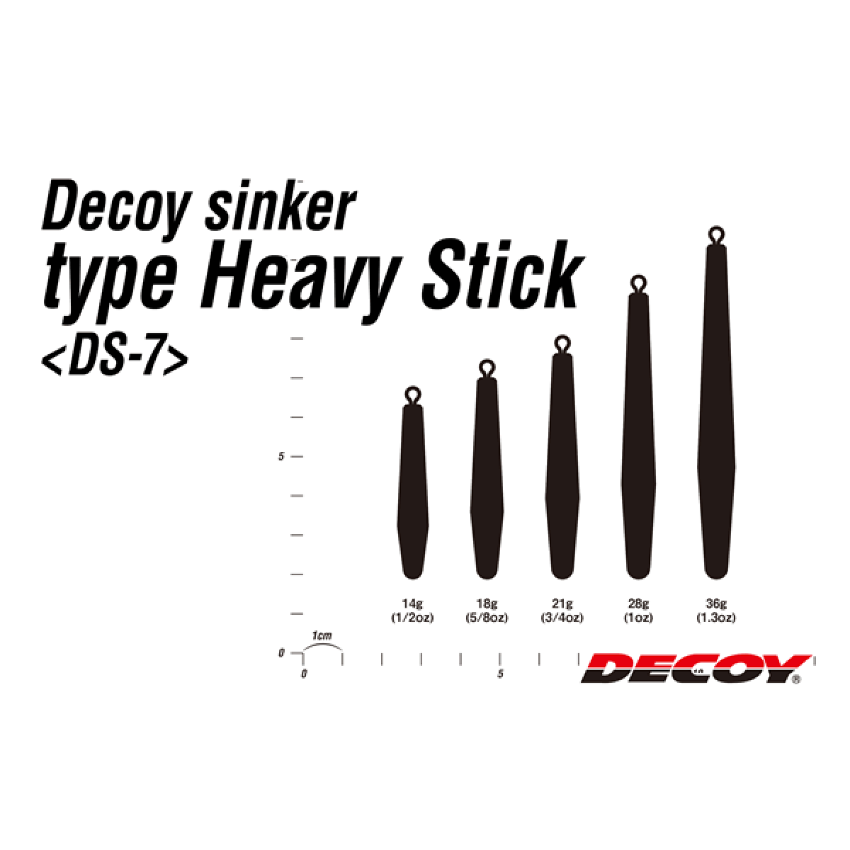 DECOY DECOY SINKER TYPE HEAVY STICK 18g DS-7 (4 pcs/pack) GUN BLACK