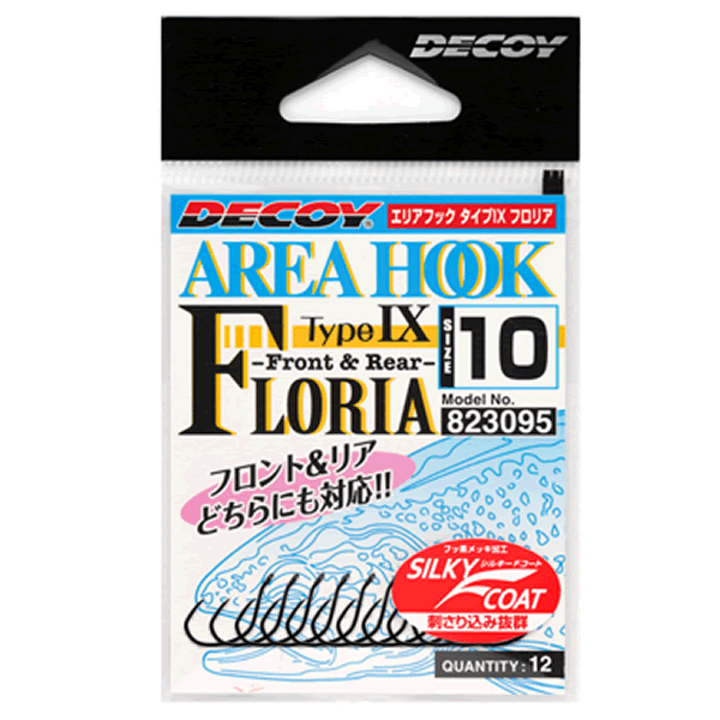 DECOY AREA HOOK TYPE IX FLORIA #6 AH-9 (12 pcs/pack) SILKY BLACK