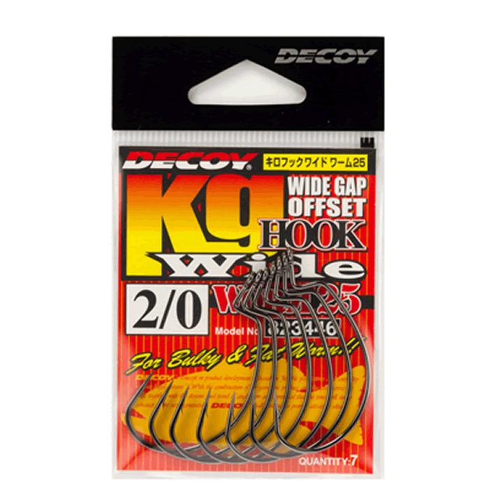 DECOY KG HOOK WIDE #1/0 Worm25 (8 pcs/pack) NS BLACK