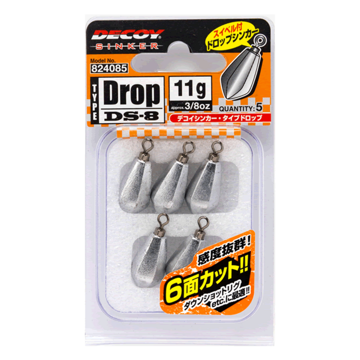 DECOY DECOY SINKER TYPE DROP 3.5g DS-8 (6 pcs/pack) SILVER