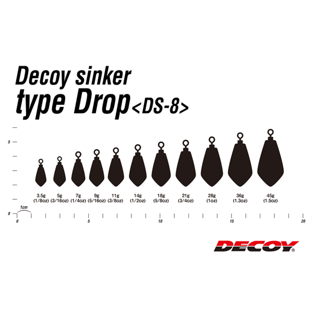 DECOY DECOY SINKER TYPE DROP 3.5g DS-8 (6 pcs/pack) SILVER