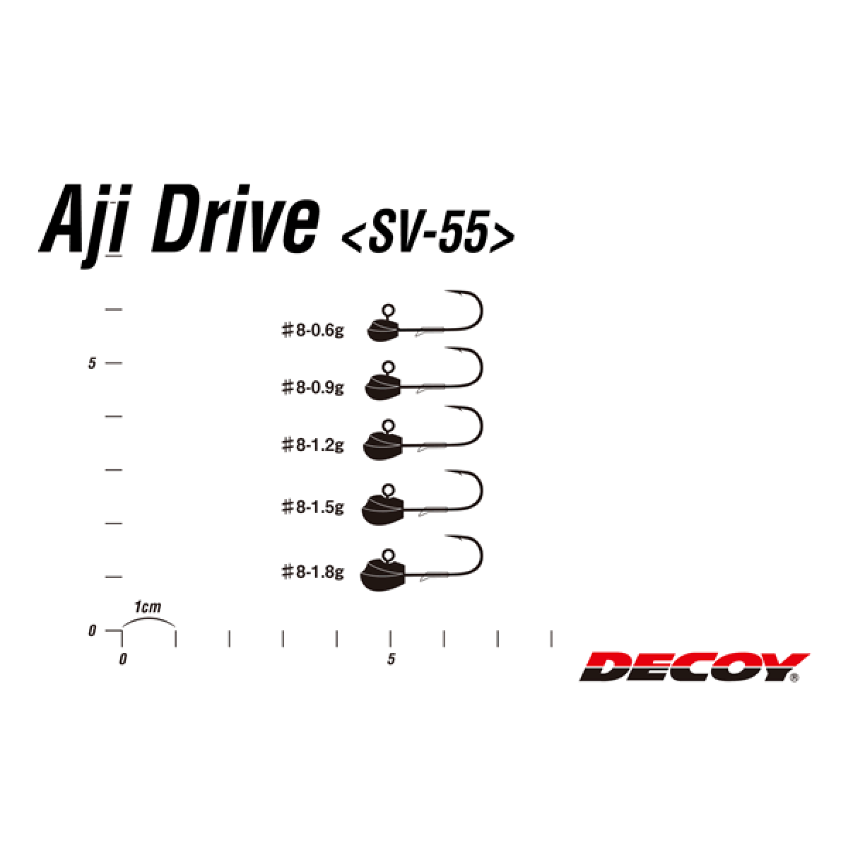 DECOY AJI DRIVE #8 - 1.2g SV-55 (5 pcs/pack) W NICKEL