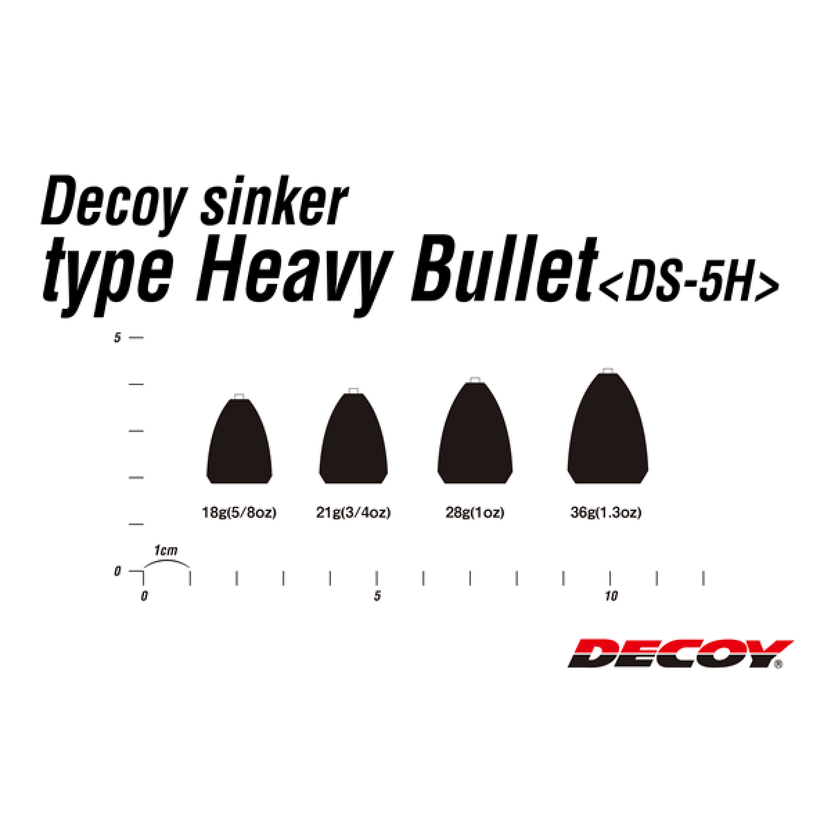 DECOY DECOY SINKER TYPE HEAVY BULLET 36g DS-5H (2 pcs/pack) GUN BLACK