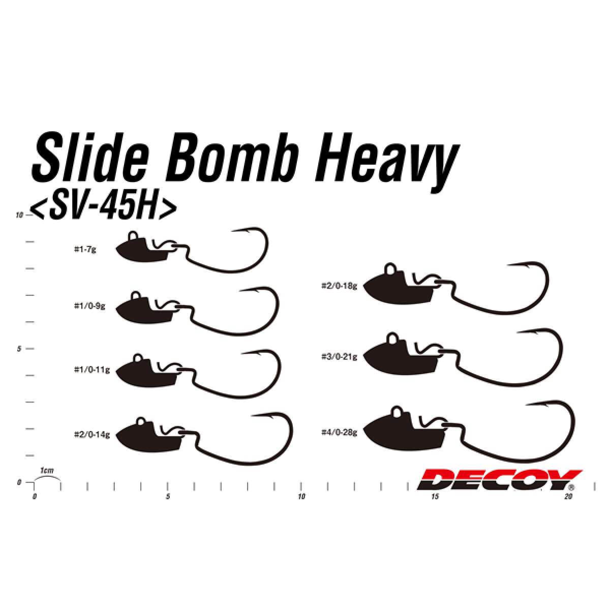 DECOY SLIDE BOMB HEAVY #1/0 - 11g SV-45H (3 pcs/pack) TIN (AQUA BLOCK)