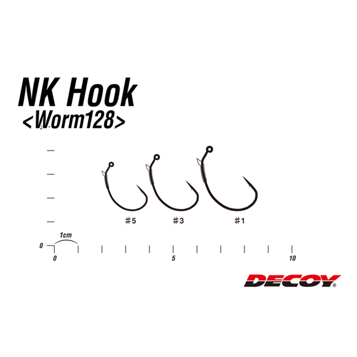 DECOY NK HOOK #3 Worm128 (5 pcs/pack) SILKY BLACK