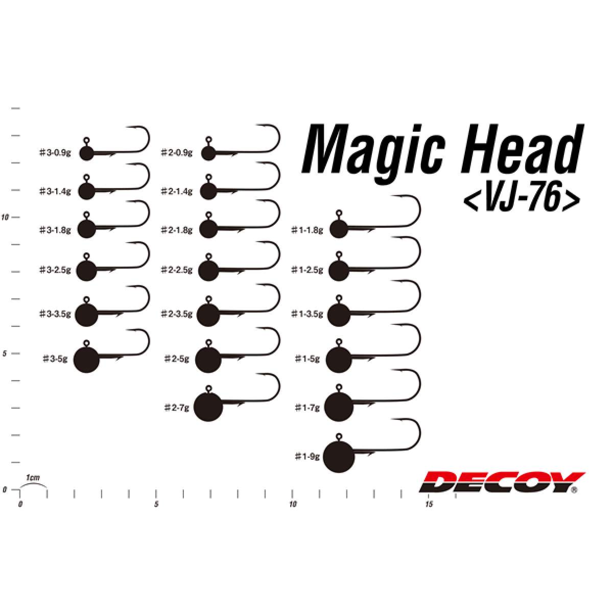DECOY MAGIC HEAD #1 - 3.5g VJ-76 (4 pcs/pack) NS BLACK