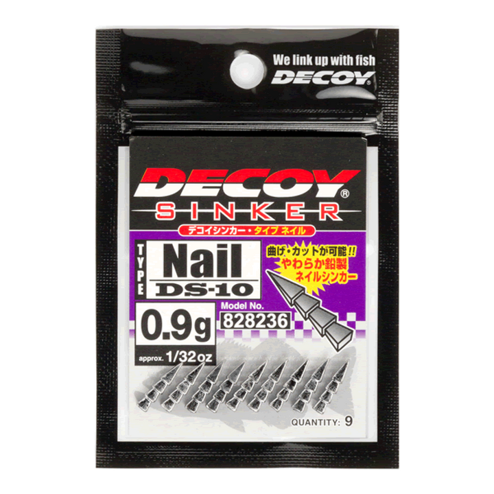 DECOY DECOY SINKER TYPE NAIL 0.4g DS-10 (12 pcs/pack) SILVER
