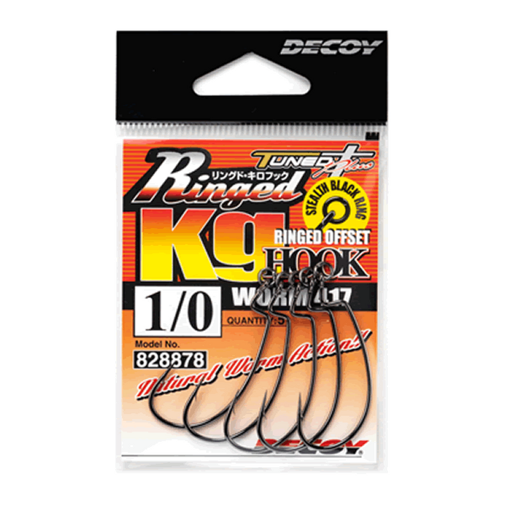 DECOY RINGED KG HOOK #1 Worm417 (5 pcs/pack) NS BLACK