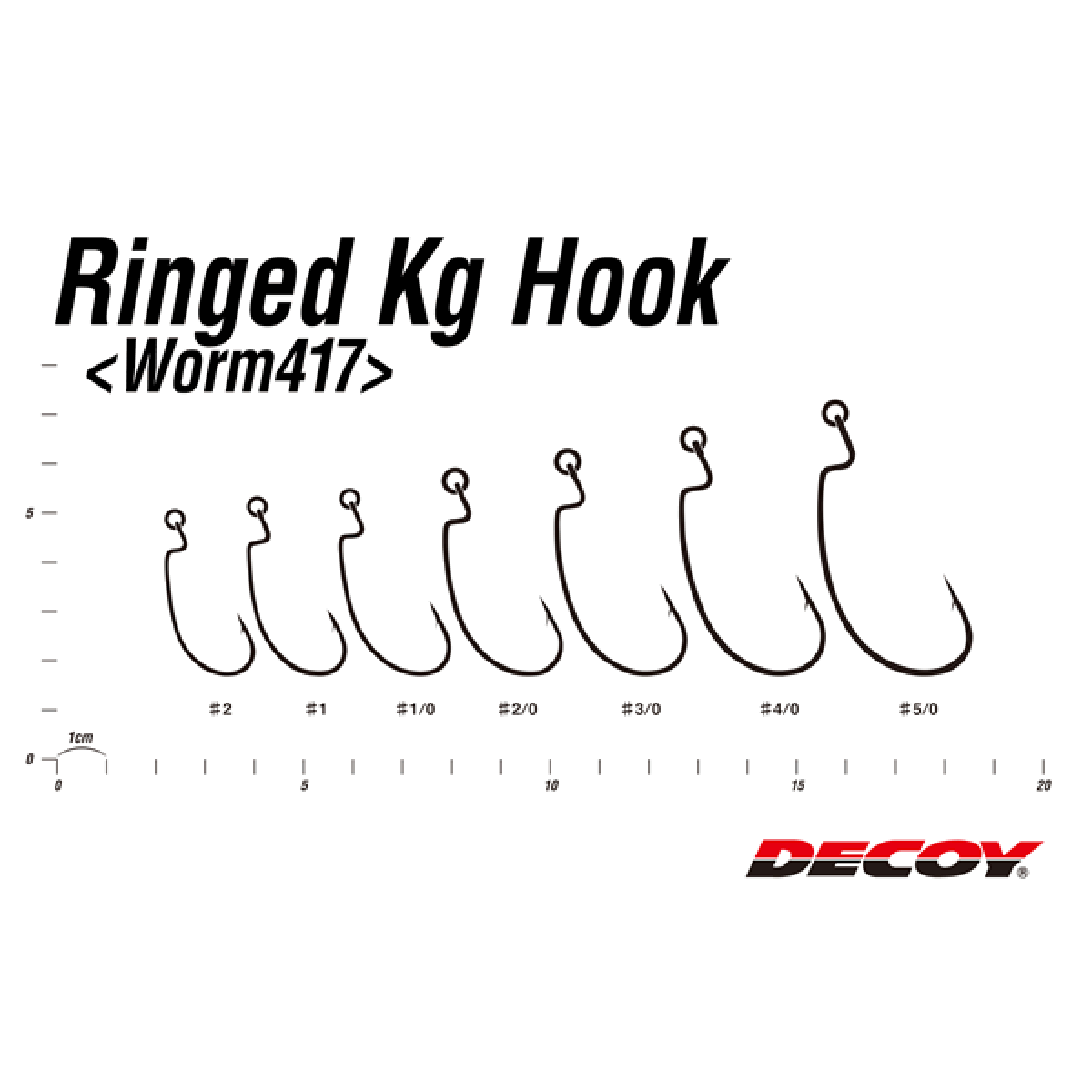 DECOY RINGED KG HOOK #1 Worm417 (5 pcs/pack) NS BLACK